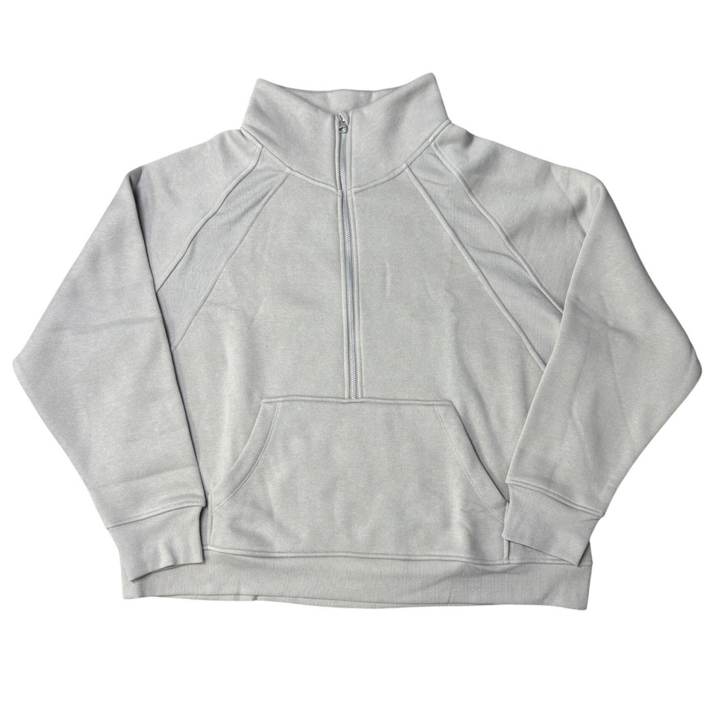 New with Tags Danskin Womens Beige Quarter Zip Fleece Sweatshirt Pullover Sz XXL